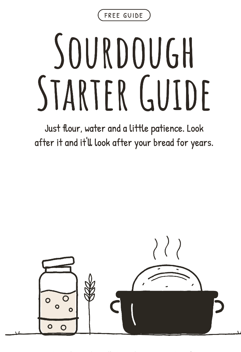 Free sourdough starter care guide PDF from Wentworth Station
